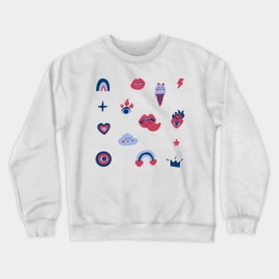 Set of fun, cheerful and hooligan stickers Crewneck Sweatshirt